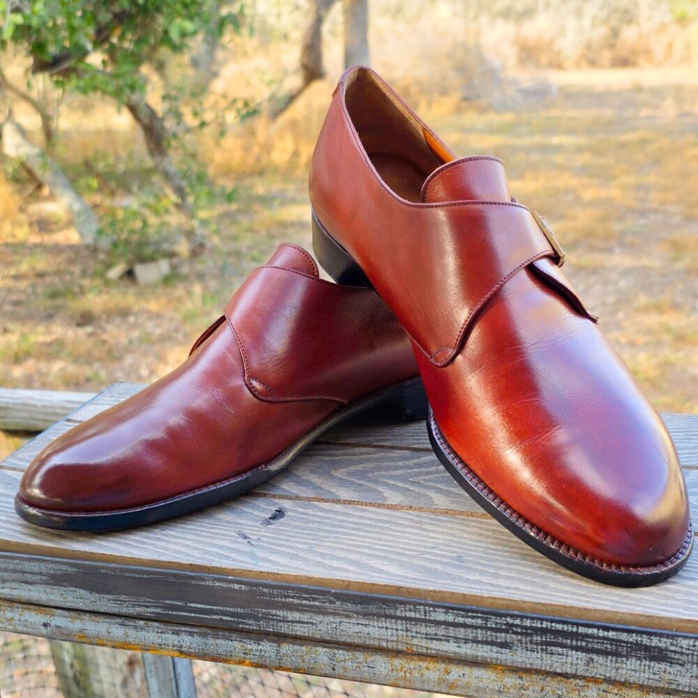 Salvatore Ferragamo Men's Leather Slip-On Loafers in Chestnut Brown